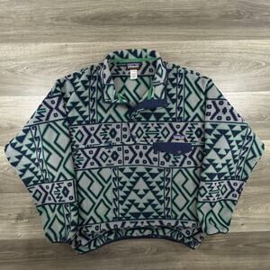Patagonia Synchilla Snap-T Pullover Fleece Jacket Mens Large Aztec Tribal Retro